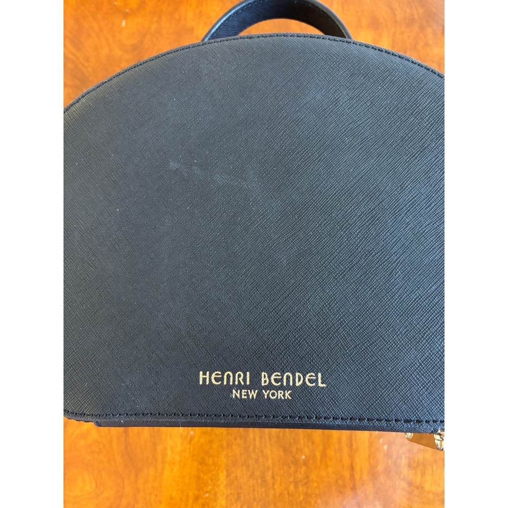 Henri Bendel New York Black Saffiano Leather Vanity Case Cosmetic Travel Bag - Picture 11 of 15